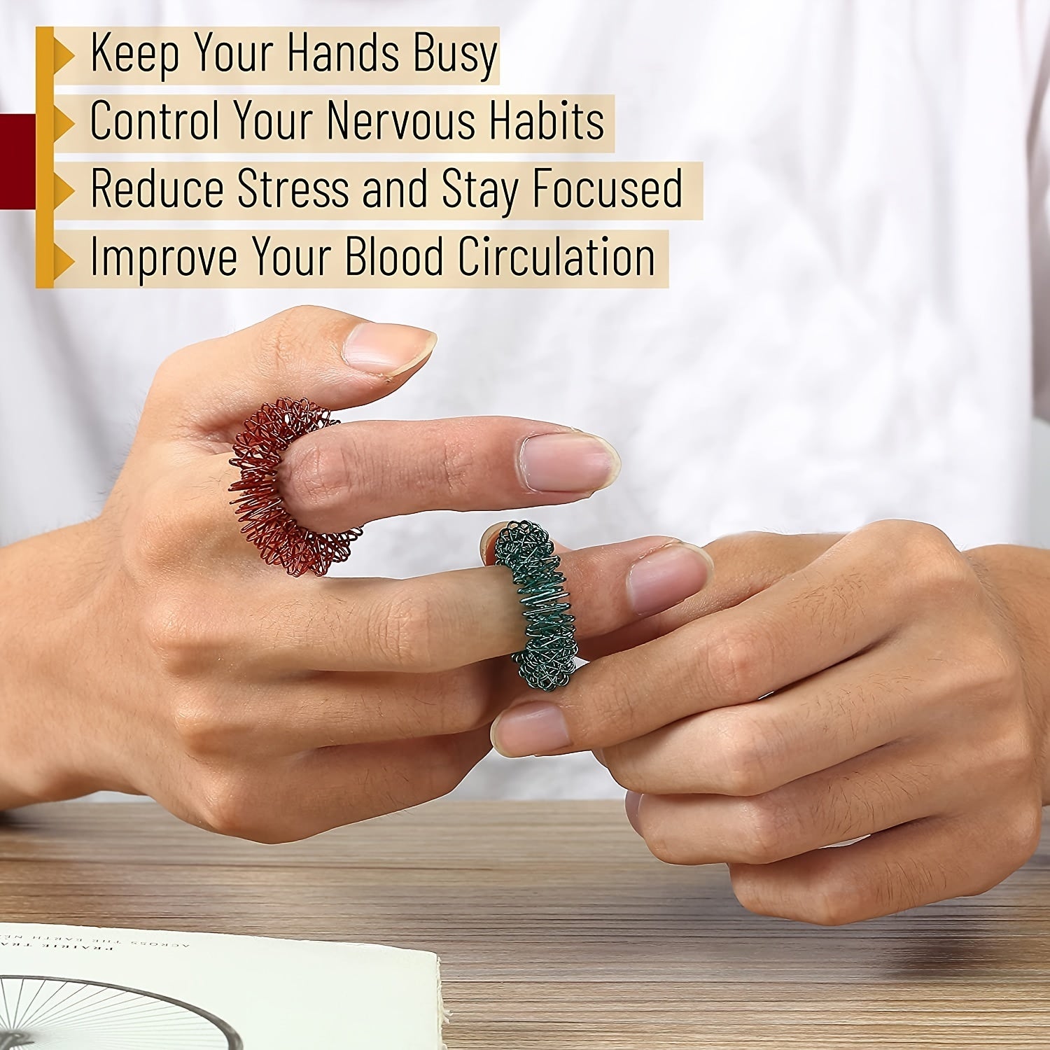 Anel Sensorial Antiestresse - 10 unidades