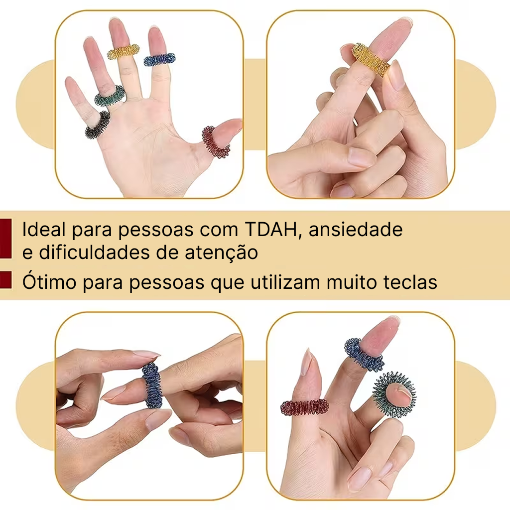 Anel Sensorial Antiestresse - 10 unidades