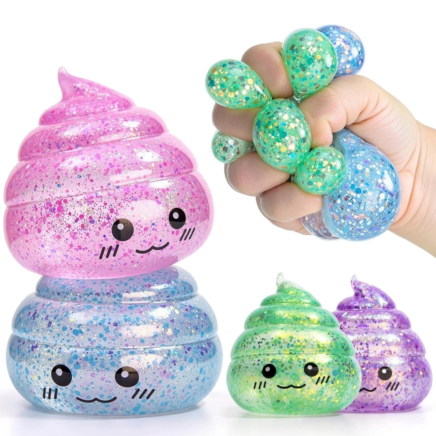 Squishy Glitter Poo™ | Aperte, Relaxe e Sorria