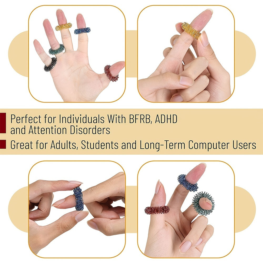 10 Pack Stress Relief Fidget Rings - Massager for ADHD, Autism & Stress Reduction!